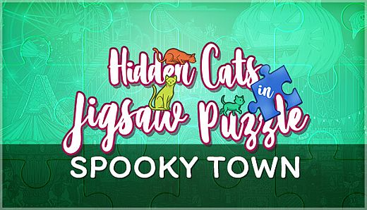 Hidden Cats in Jigsaw Puzzle - Spooky Town