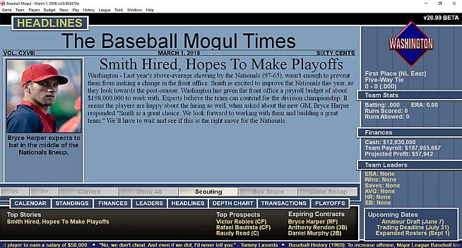 Baseball Mogul 2018