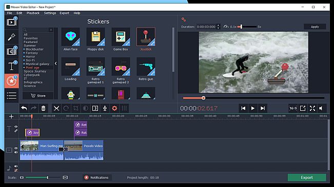 Movavi Video Editor Plus 2020 Effects - Pixel Age Pack