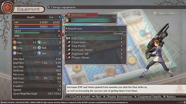 Dark Rose Valkyrie: Extra Equipment Set