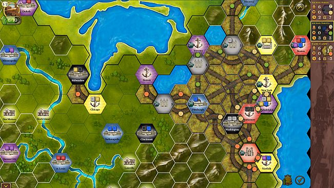 Steam: Rails to Riches - USA-Canada Map