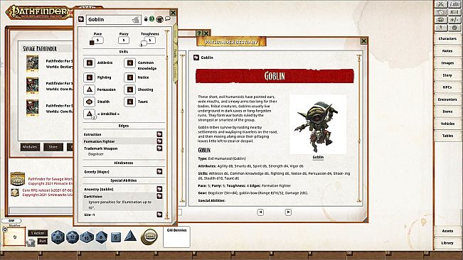 Fantasy Grounds - Pathfinder(R) for Savage Worlds Bestiary