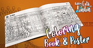 Hidden Cats in London - Printable PDF Coloring Book and Poster