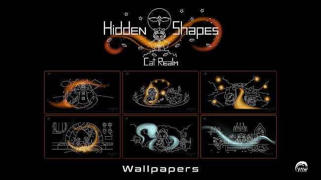 Hidden Shapes Cat Realm - Wallpapers