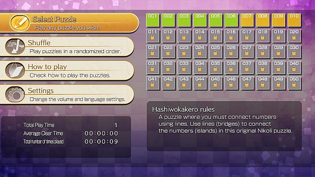 Puzzle by Nikoli W Hashiwokakero