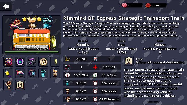 Bomb Vehicle The Idle Clicker - DF Express Strategic Transport Train