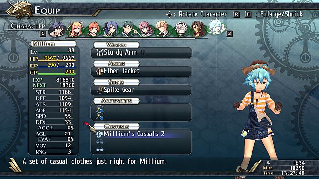 The Legend of Heroes: Trails of Cold Steel II - All Casual Clothes