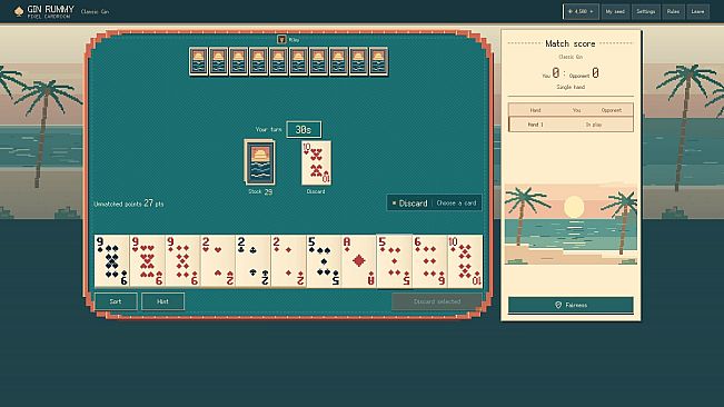 Gin Rummy: Pixel Cardroom