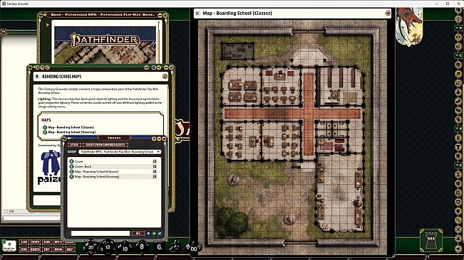 Fantasy Grounds - Pathfinder RPG - Pathfinder Flip-Mat: Boarding School