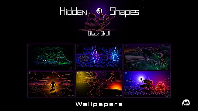 Hidden Shapes Black Skull - Wallpapers