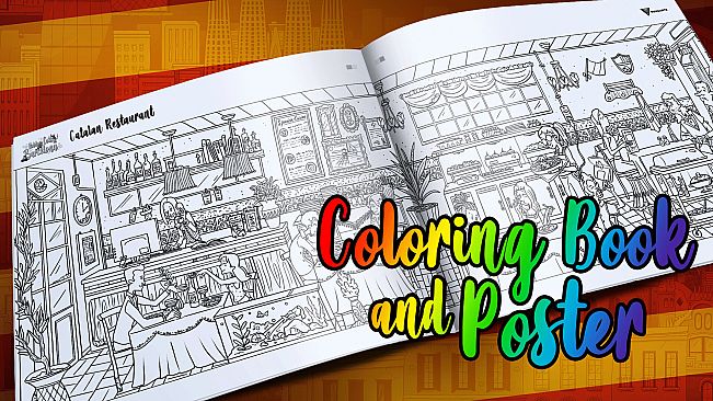 Hidden Cats in Barcelona - Coloring Book and Poster
