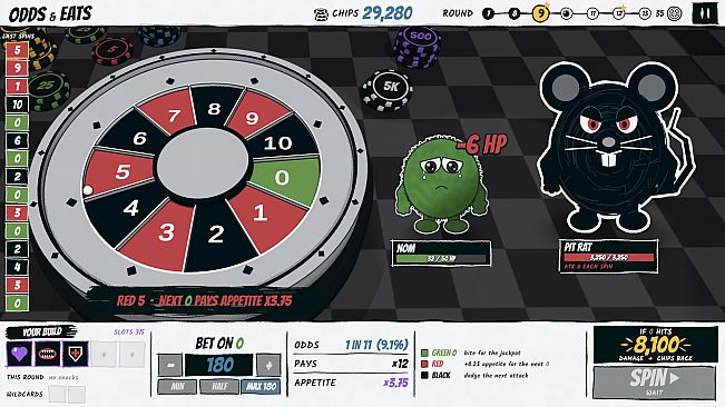 Odds & Eats: A Roulette Roguelike