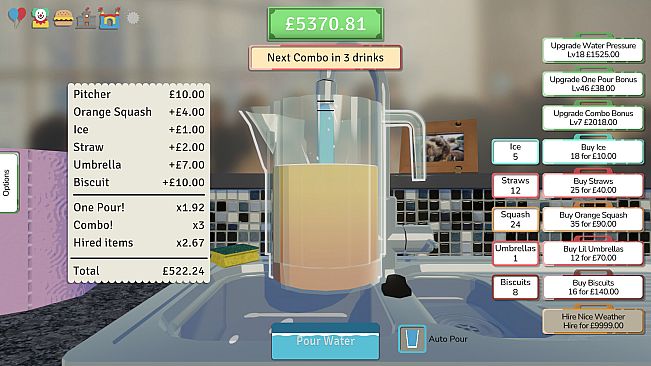 A stupid game about pouring drinks for the P.T.A.