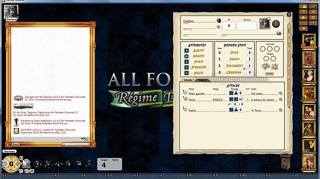 Fantasy Grounds - Savage Worlds Setting: All for One - Regime Diabolique