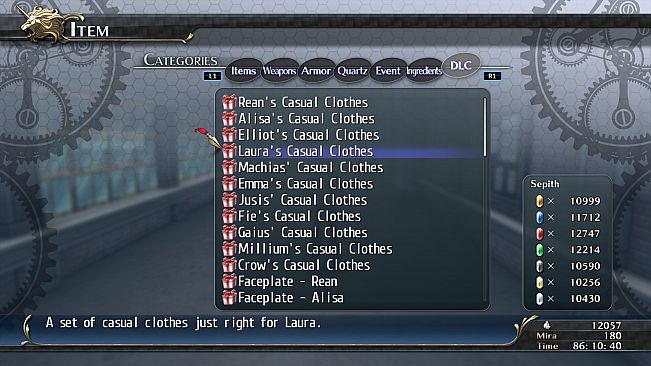 The Legend of Heroes: Trails of Cold Steel - Laura's Casuals