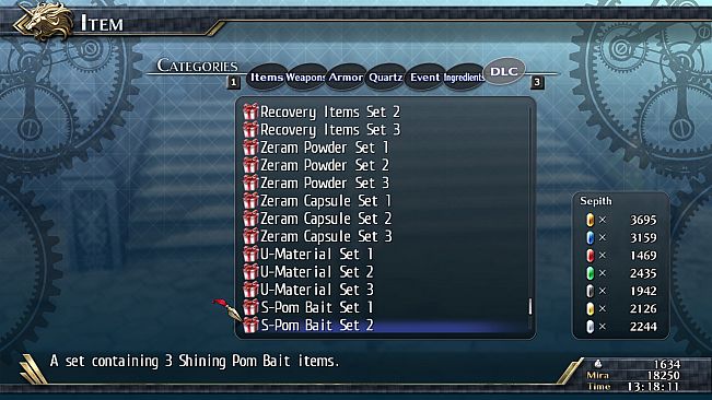 The Legend of Heroes: Trails of Cold Steel II - Shining Pom Bait Set 2