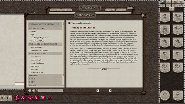 Fantasy Grounds - Treasury of the Crusade