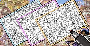 FIND KITTENS 7: Cookie Town - Coloring Book
