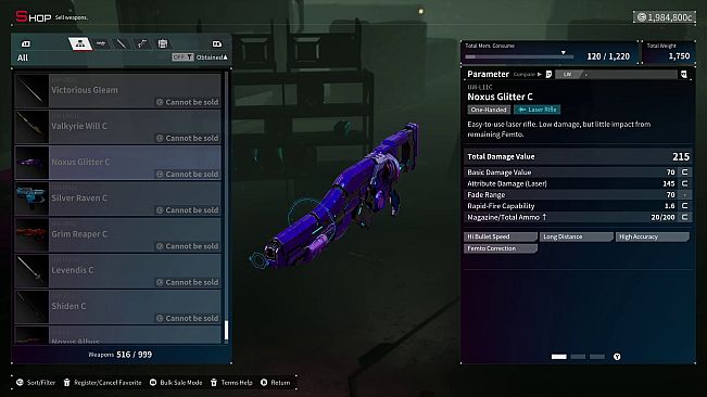 Daemon X Machina: Titanic Scion - Metallic Equipment - Noxus Glitter (Laser Rifle)