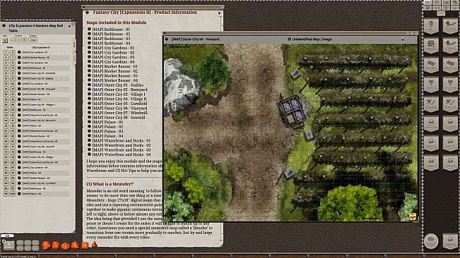 Fantasy Grounds - Meander Map Pack City Expansions II (Map Pack)