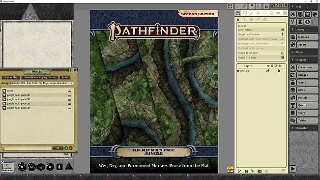 Fantasy Grounds - Pathfinder RPG - Pathfinder Flip-Mat: Jungle Multi-Pack