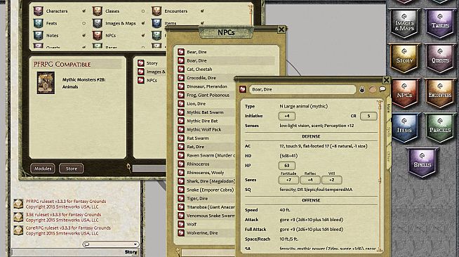 Fantasy Grounds - Mythic Monsters #28: Animals (PFRPG)