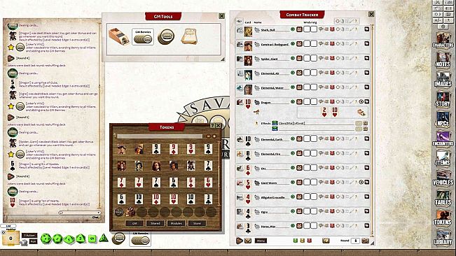 Fantasy Grounds - Savage Worlds Over-Sized Action Deck