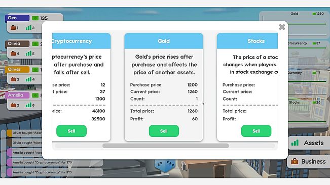Blue Chips: economic multiplayer board game