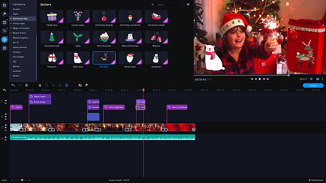 Movavi Video Editor Plus 2022 - Christmas Party Set