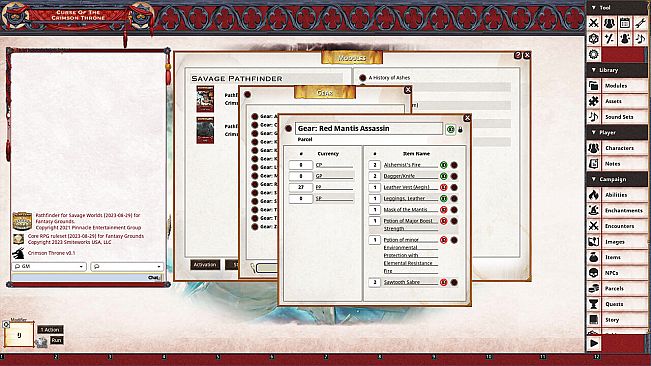 Fantasy Grounds - Pathfinder(R) for Savage Worlds: Curse of the Crimson Throne - Book 4: A History of Ashes