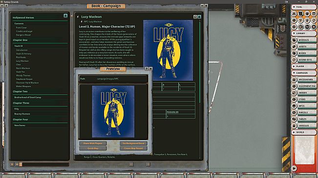 Fantasy Grounds - Fallout RPG - NPC Pack - Hollywood Heroes