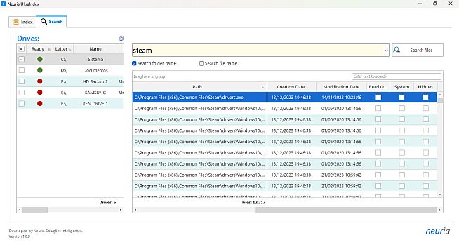 Neuria UltraIndex - File indexing and instant search