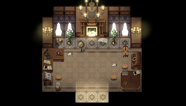 RPG Maker MZ - KR Dark Academia Library Tileset