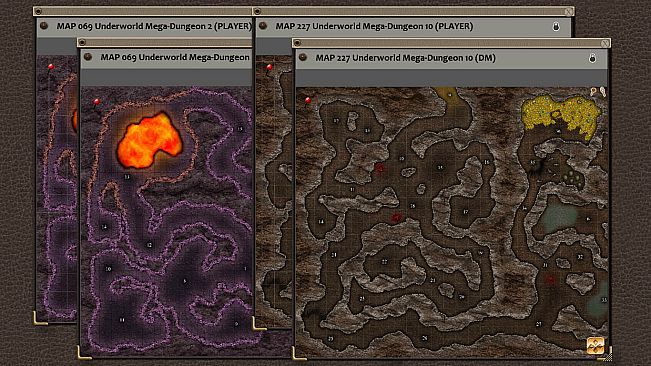 Fantasy Grounds - Paths to Adventure: Underworld Mega-Dungeons (Map Pack)
