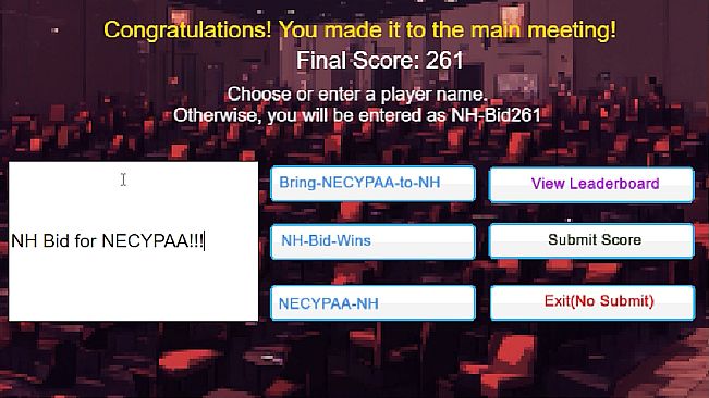 NH Bid at MSCYPAA: The Game