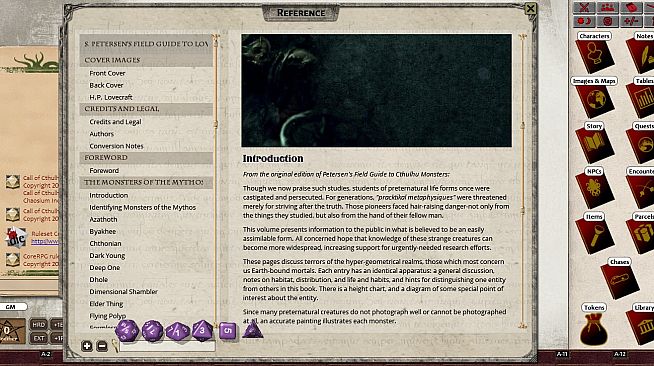 Fantasy Grounds - S.Petersen's Field Guide to Lovecraftian Horrors (CoC7E)