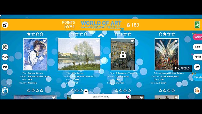 WORLD OF ART JIGSAW PUZZLES: PIXELART BY NUMBERS