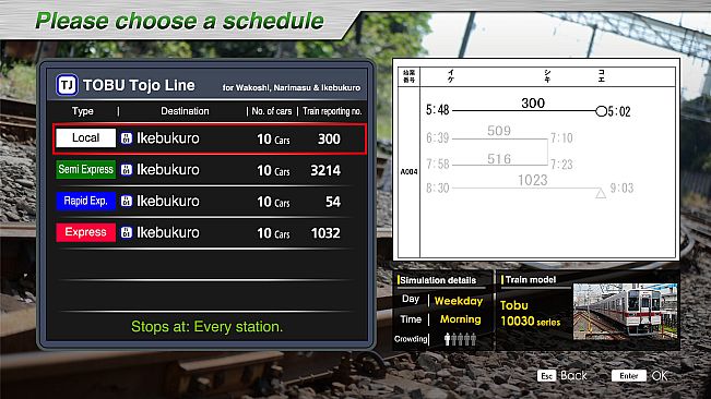 JR EAST Train Simulator: Tobu Railway (Kita-kasukabe to Kita-senju,Shiki to Ikebukuro) 10030 Series