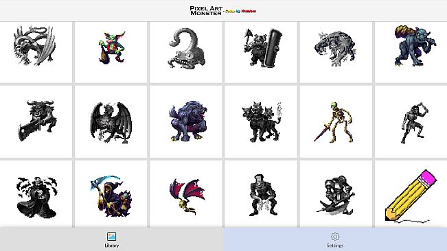 Pixel Art Monster - Color by Number