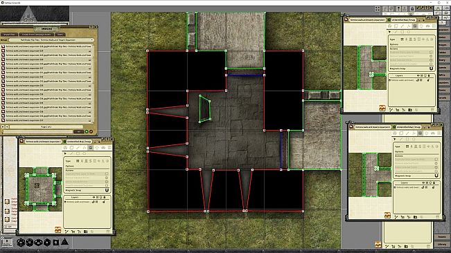 Fantasy Grounds - Pathfinder RPG - Flip-Tiles - Fortress Walls and Towers Expansion