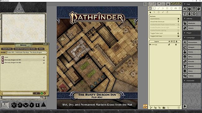 Fantasy Grounds - Pathfinder RPG - Pathfinder Flip-Mat: The Rusty Dragon Inn