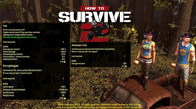 How To Survive 2 - Musketeer Skin Pack