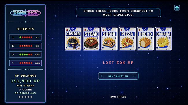 Rank Risk: Guess the Order
