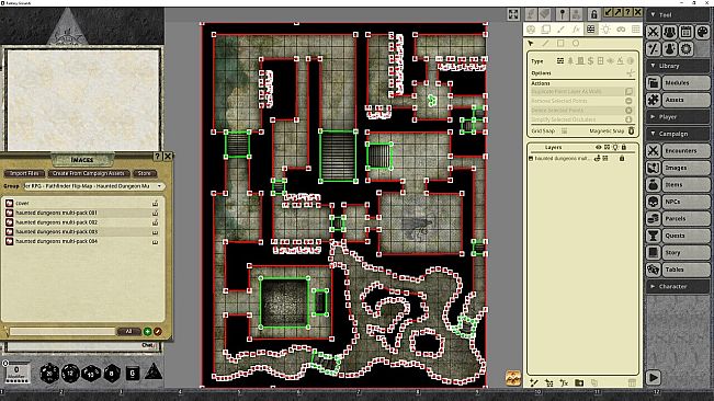 Fantasy Grounds - Pathfinder RPG - Pathfinder Flip-Mat: Haunted Dungeon Multi-Pack