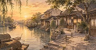 Drifting on the river at dusk