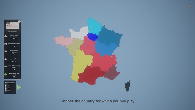 Simulator Countries - regions of France