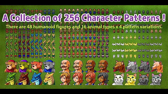 RPG Maker MZ - MEGA FANTASY Walking NPCs and Faces