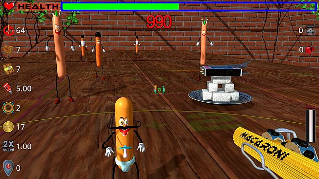 Die, zombie sausage, die!