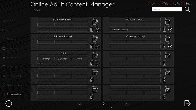 Online Adult Content Manager - Favourites Links Extension