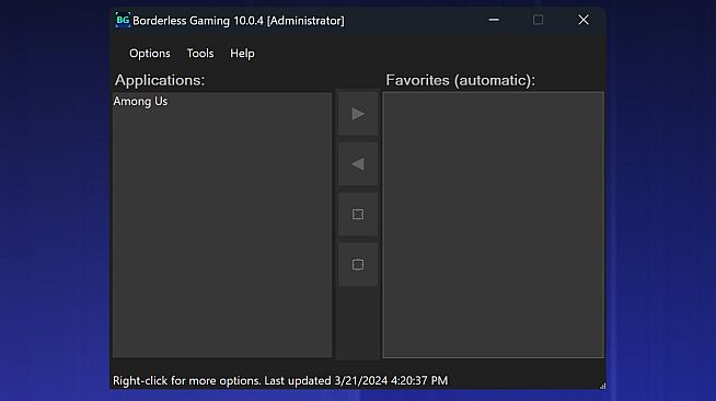 Borderless Gaming - Dark Mode
